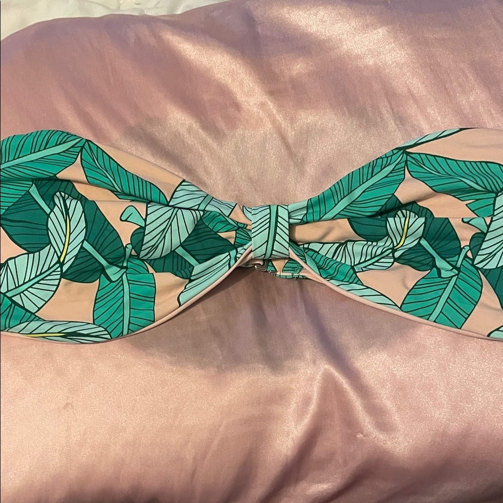 Dippin' Daisy's Green Leaf Print Bikini Top